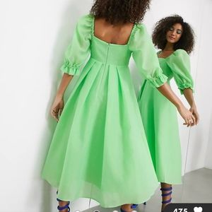 ASOS EDITION organza empire midi green dress